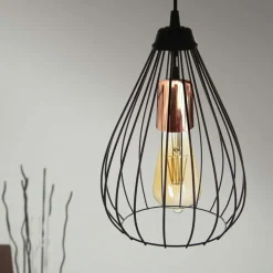 Suspensions / Lustres|ERZIN Suspension noire filaire design