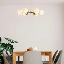 Suspensions / Lustres|SIERRE Suspension salon moderne – 6 cônes, effet laiton