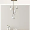 Suspensions / Lustres|SIERRE Suspension vintage cuivrée 4 globes blancs sur cadres