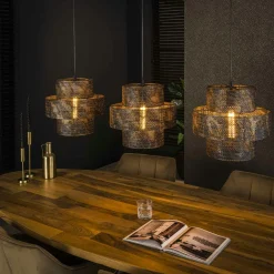 Lampes À Poser·Lampe Style Industriel|Suspensions / Lustres|TRIBECA Suspension vintage en métal brun sombre travaillé Ø80 cm