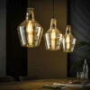 Univers Déco·Vintage|Suspensions / Lustres|Lucknow Suspension vintage en verre ambré 3 lampes