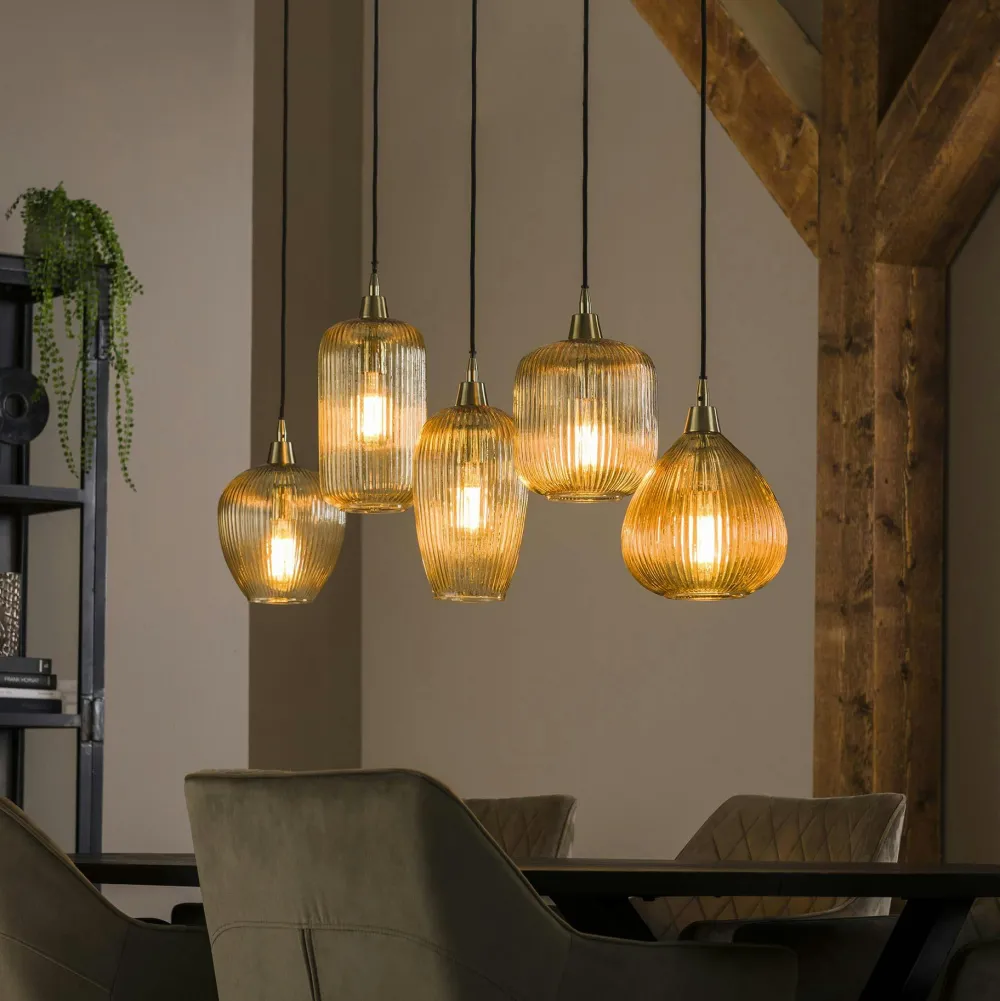 Suspensions / Lustres|NOVA Suspension vintage multiple 5 lampes