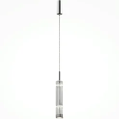 Suspensions / Lustres|SOLANA Suspension design LED – abat‑jour verre taillé gris 