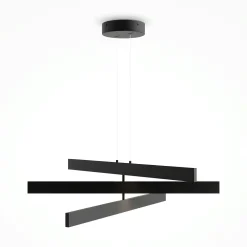 Suspensions / Lustres|SALEM Suspension noire LED – barres origami superposées 