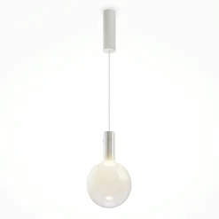 Suspensions / Lustres|DELTONA Suspension verre soufflé LED – globe blanc crémeux