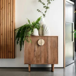 Tables Pied Central|Tables À Manger En Bois|Swing Table à manger 240 cm en teck recyclé massif pied mikado bois