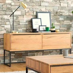 Tables À Manger Rectangulaires|Tables À Manger En Chêne|VOLGA Table à manger bois métal pied croisé 240 cm