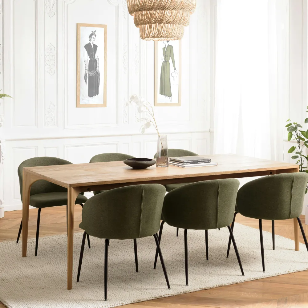 Tables À Manger En Bois|Tables À Manger Rectangulaires|PANAMA Table à manger contemporaine teck 220 cm