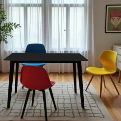 Tables À Manger Rectangulaires|Tables À Manger En Bois|TAMPA Table à manger en bois noir – rectangulaire, 120 cm