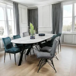 Tables À Manger Rectangulaires|Tables À Manger En Céramique|BERGAME Table à manger en céramique noire mate 200 cm