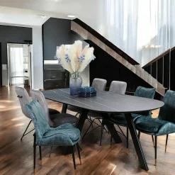 Tables À Manger Rectangulaires|Tables À Manger En Céramique|BERGAME Table à manger en céramique noire mate 200 cm