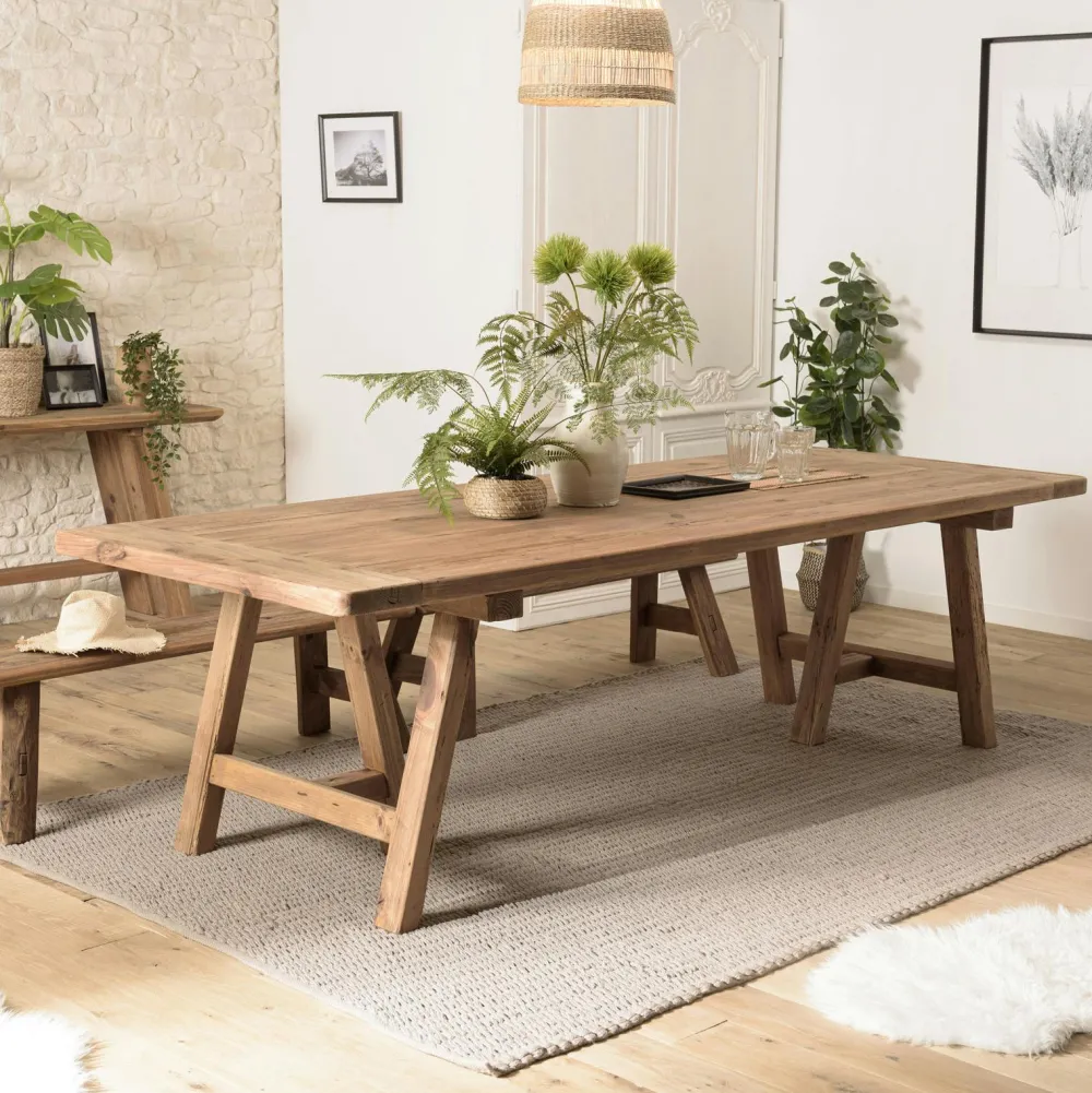Univers Déco·Maison De Campagne|Tables À Manger Rectangulaires|DENVER Table à manger en pin recyclé 270 cm
