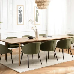 Tables À Manger Rectangulaires|Tables À Manger En Bois|PANAMA Table à manger extensible en teck recyclé pieds métal 220/320 cm