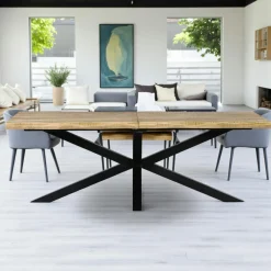 Tables À Manger Rectangulaires|Tables À Manger En Bois|Lucknow Table à manger extensible bois massif 220/280 cm