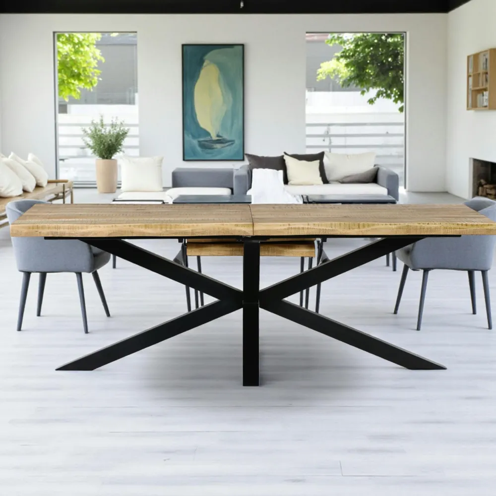 Tables À Manger Rectangulaires|Tables À Manger En Bois|Lucknow Table à manger extensible bois massif 220/280 cm