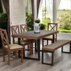 Tables À Manger Rectangulaires|Tables À Manger En Bois|SAMOA Table à manger extensible bois brun recyclé 140-180