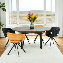 Tables À Manger Rectangulaires|Tables À Manger En Bois|SAMOA Table à manger extensible bois brun recyclé 140-180