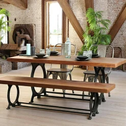 Univers Déco·Loft Industriel|Univers Déco·Vintage|LEEDS Table à manger industrielle vintage bois recyclé 180 cm