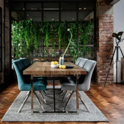 Tables À Manger Rectangulaires|Tables À Manger En Chêne|RIVERSIDE Table à manger moderne chêne acier 240 cm