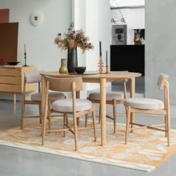 Tables À Manger Rectangulaires|Tables À Manger En Chêne|DERBY Table à manger moderne en chêne clair avec rallonge intégrée 135-190 cm