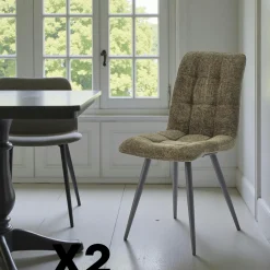 Tables À Manger En Bois|Tables Pied Central|CREEK Table à manger moderne en bois de manguier avec pied central 215 cm