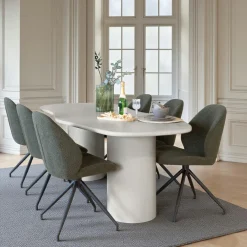 Tables À Manger En Bois|ALBERTA Table à manger moderne grise - organique, 240 cm