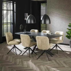 Tables À Manger En Bois|RALF Table à manger organique effet marbre 180 cm