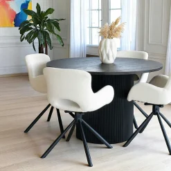 Tables À Manger En Bois|MATERA Table à manger ovale effet bois foncé 210 cm