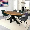 Tables À Manger En Bois|ONTARIO Table à manger ovale en bois de teck recyclé 190 cm