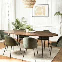 Tables À Manger Rondes|Tables À Manger En Bois|KORKAI Table à manger ronde bois recyclé motif éventail 120 cm