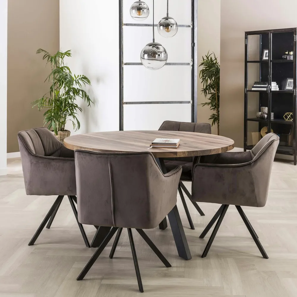 Tables À Manger Rondes|Tables À Manger En Bois|HALIFAX Table à manger ronde en bois D 120 cm