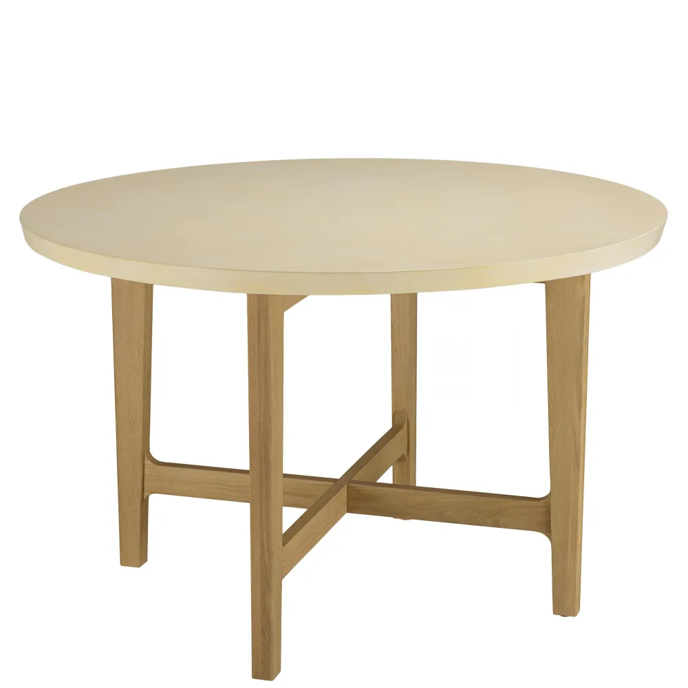 Tables À Manger Rondes|BRASILIA Table à manger ronde plateau béton 120 cm pied métal