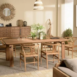 Tables À Manger Rondes|Tables À Manger En Bois|Swing Table à manger ronde teck recyclé D130