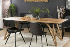 Tables À Manger Rectangulaires|Tables À Manger En Bois|PANAMA Table à manger teck recyclé pieds croisés 220x100