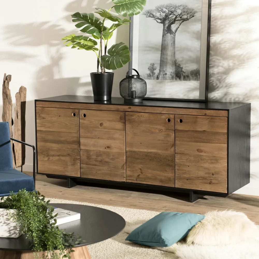 Tables Basses Vintage|Tables Basses À Tiroirs|CRACOVIE Table basse avec rangement bois recyclé pin