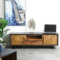 Tables Basses À Tiroirs|PHOENIX Table basse bois recyclé de bateau