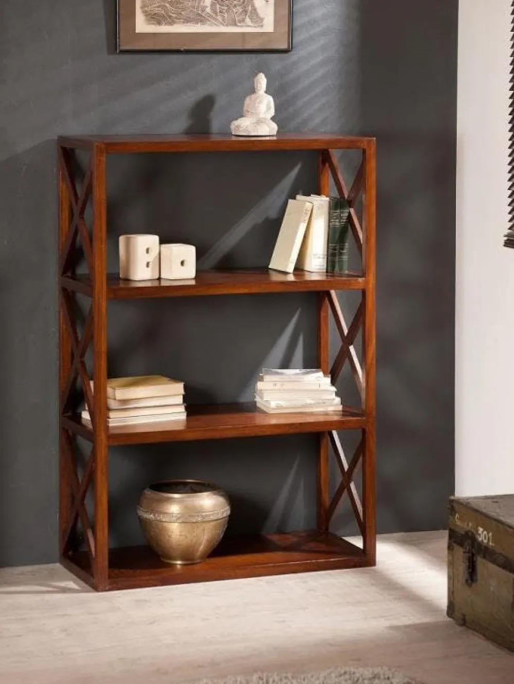 Tables Basses Carrées|Tables Basses Industrielles|BALTIMORE Table basse carrée teck massif recyclé D100 cm