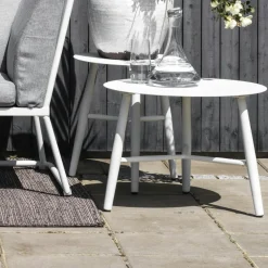Tables Basses De Jardin|Meubles En Aluminium Brafab|STOCKHOLM Table basse de jardin en aluminium blanc Ø 60 cm