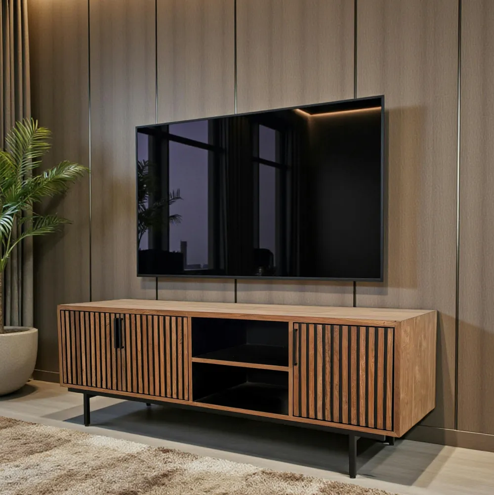 Tables Basses À Tiroirs|FANO Table basse design teck recyclé 2 tiroirs