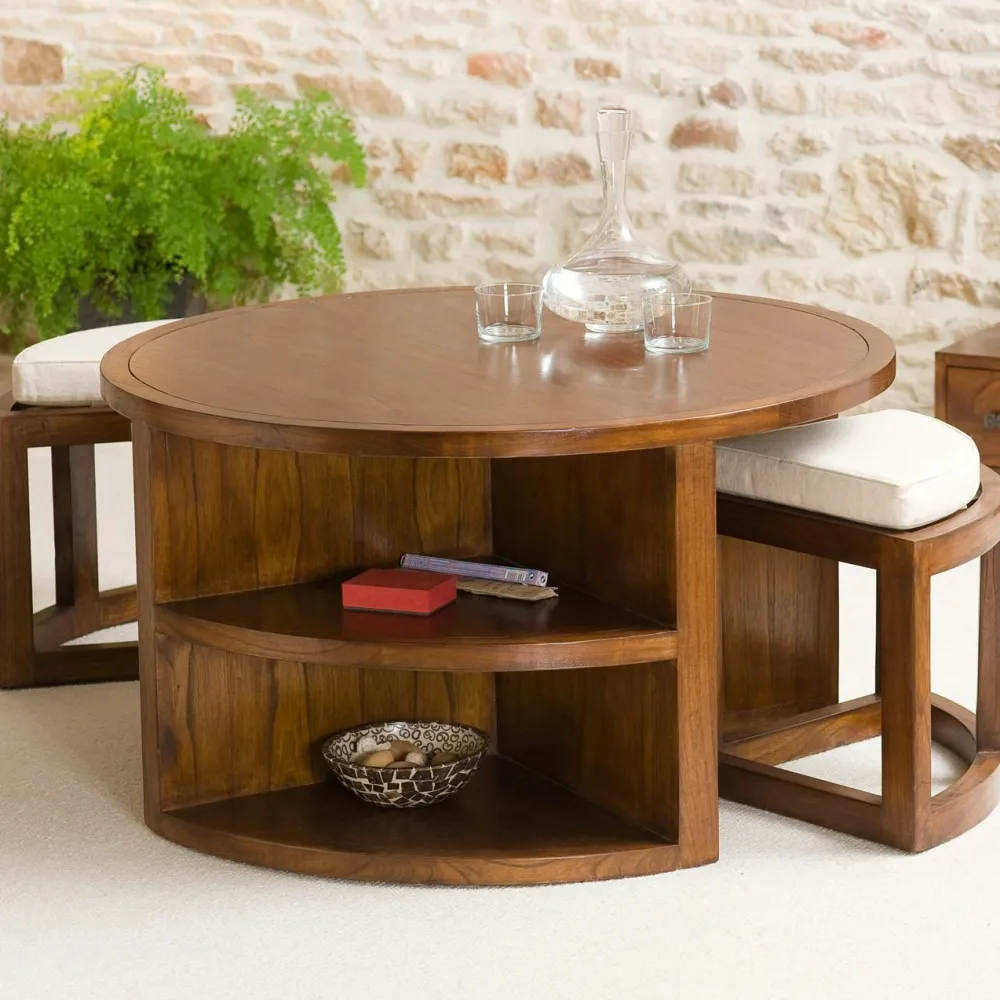 Tables Basses Carrées|Lola Table basse double plateau 90x90cm