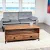 Tables Basses À Tiroirs|Tables Basses Industrielles|CANBERRA Table basse en bois recyclé