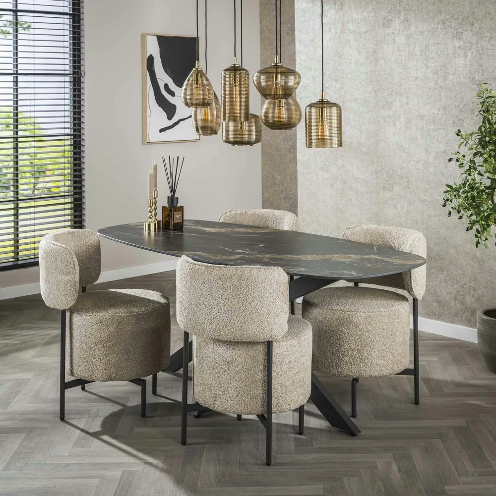 Univers Déco·Design Contemporain|Tables Basses Design|GALWAY Table basse en céramique forme haricot (lot de 2)