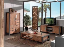 Tables Basses À Tiroirs|Tables Basses Industrielles|Canada Table basse en teck naturel 2 tiroirs 110x70x35cm