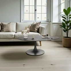 Tables Basses En Verre|LIGURIE Table basse en verre ondulé noir - forme organique