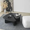 Tables Basses Gigognes|MARFA Table basse gigogne noire, triangle organique (x2)