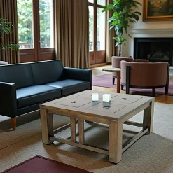 Tables Basses Carrées|Tessa Table basse hévéa 80x80cm