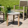 Tables Basses De Jardin|HERCULE Table basse jardin acacia béton forme ronde PM