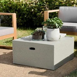 Tables Basses De Jardin|HERCULE Table basse jardin béton forme carrée