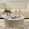 Tables Basses Rondes|Tables Basses Gigognes|MARFA Table basse moderne blanche effet bois - 2 hauteurs
