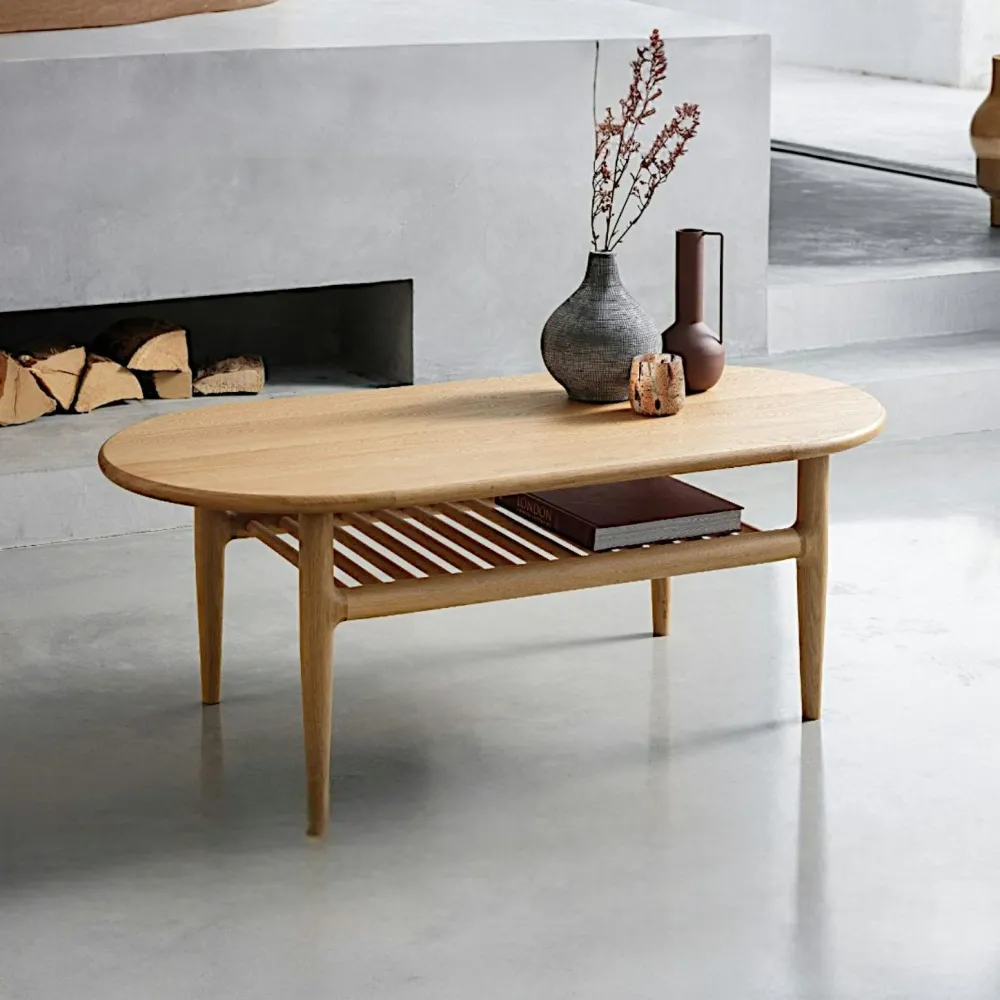 Tables Basses Scandinaves|DERBY Table basse moderne en chêne clair